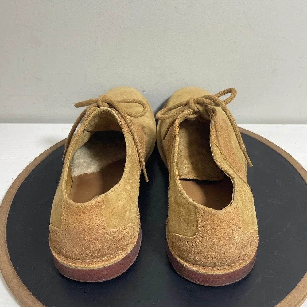 UGG‎ Lyle Suede Brogue Oxford Men Size 13 Lace Up Tan  Business Shearling Lined